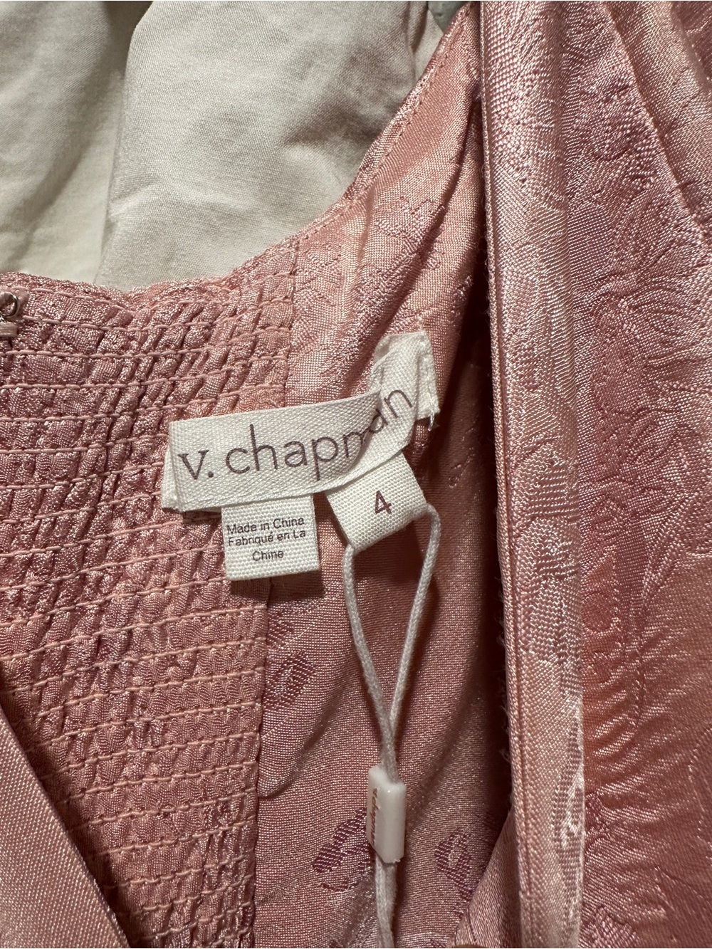 NWT V.Chapman The Emma Dress in Light Pink Windsor Brocade Size 4 - Picture 14 of 16